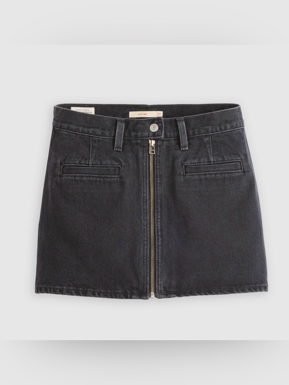 Levi's|Icon skirt,Black Denim Mini Skirt with Center Zip,mini skirt•NWT,size 29